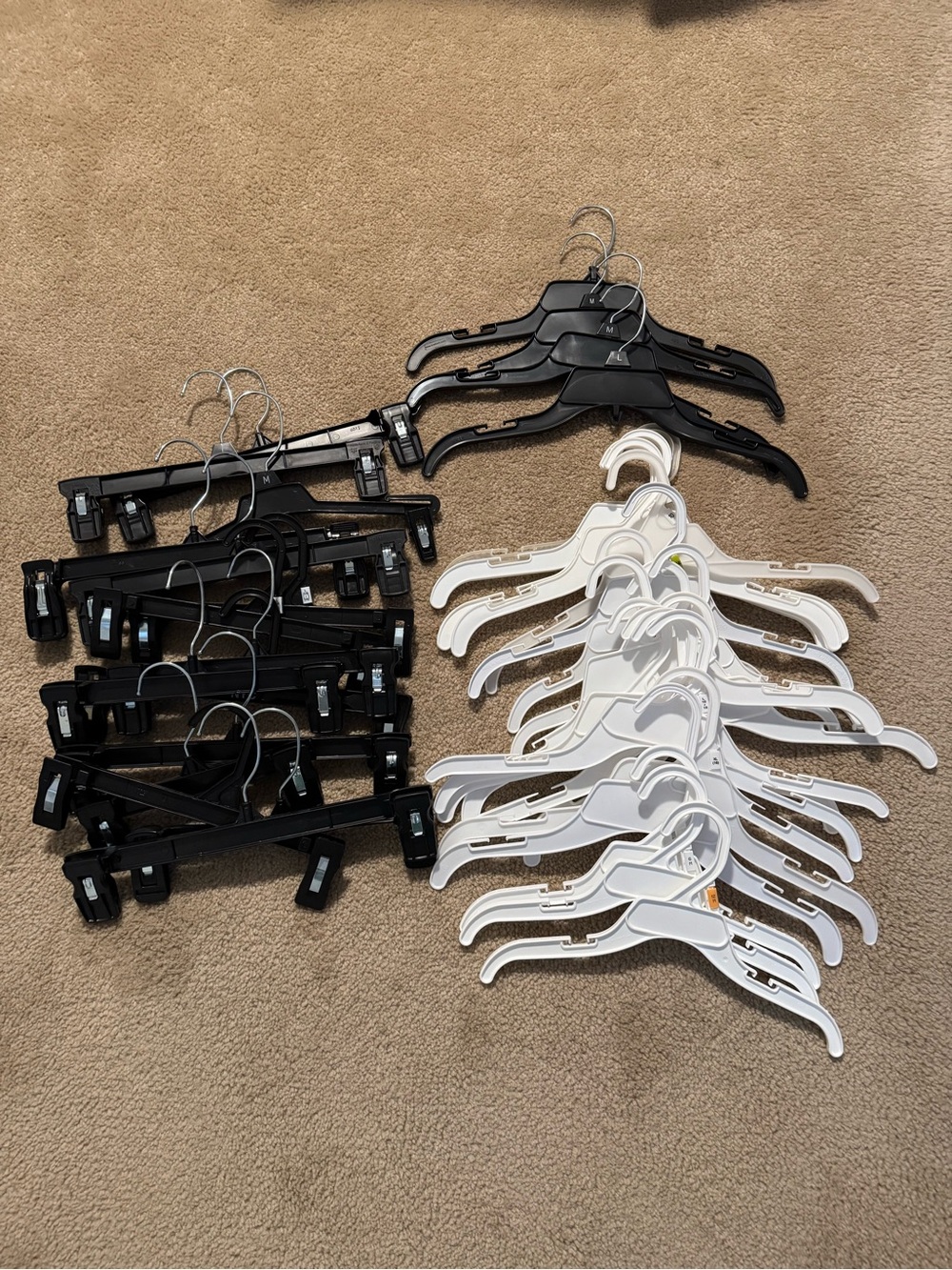 Black and White Plastic Clothing Hanger Bundle